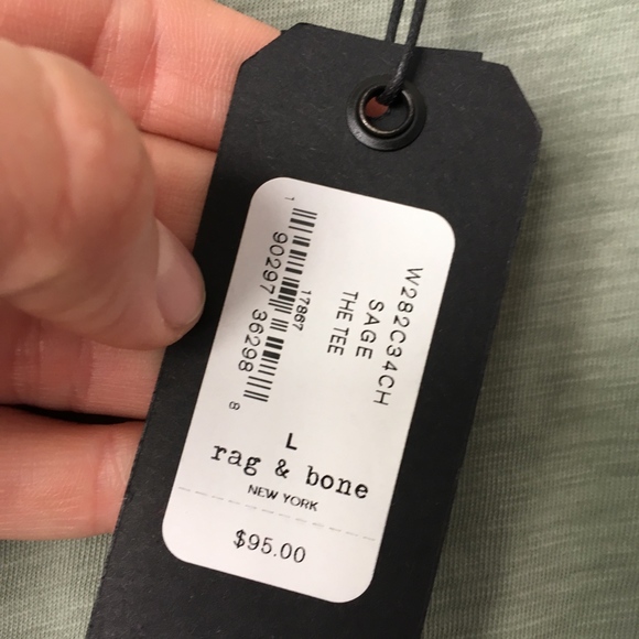 Rag & Bone The Tee slub basic tee Sage green NWT - Picture 7 of 8